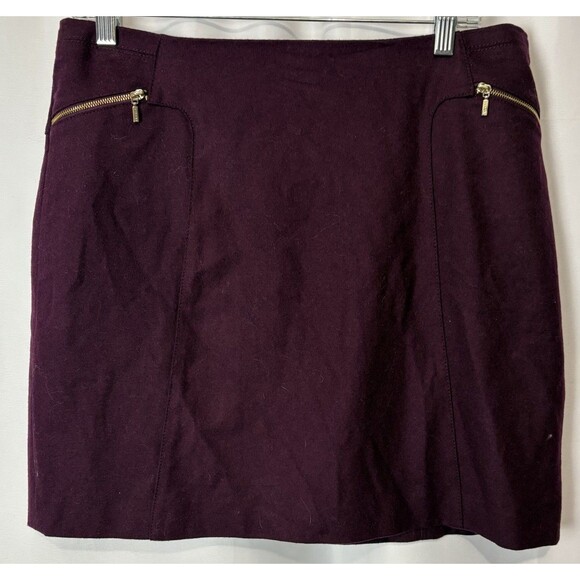 NWT Esprit Mini Skirt Wool Blend Burgundy Classic Winter Work Office Mod Size 10 - Picture 1 of 8
